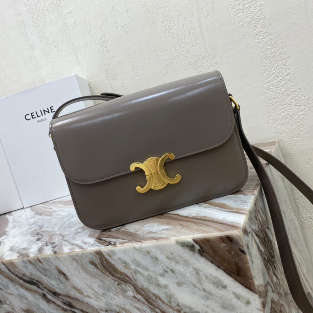 CELINE CLASSIQUE TRIOMPHE BAG in shiny calfskin(HIGH-END GRADE)